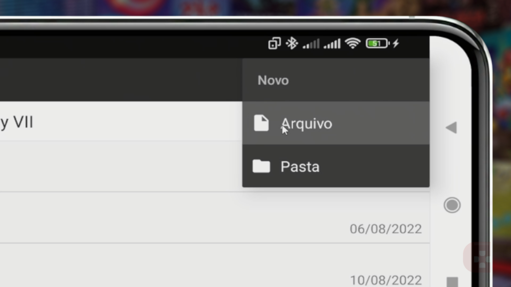 Criando um arquivo de texto no app Gerenciador de Arquivos