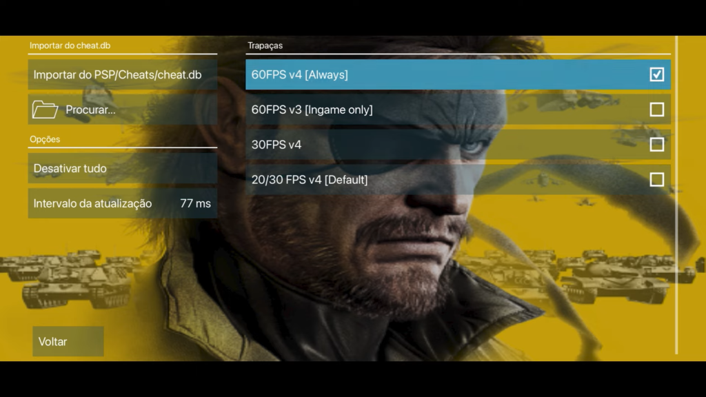 5. Ativando o Modo 60 FPS no emulador de PSP - PPSSPP