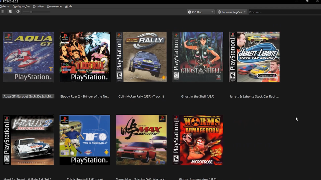 Lista de jogos de PS1 dentro do PCSX2 - Allves Games