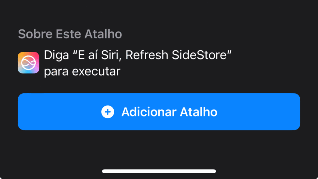 Adicionar atalho iOS Refresh Sidestore