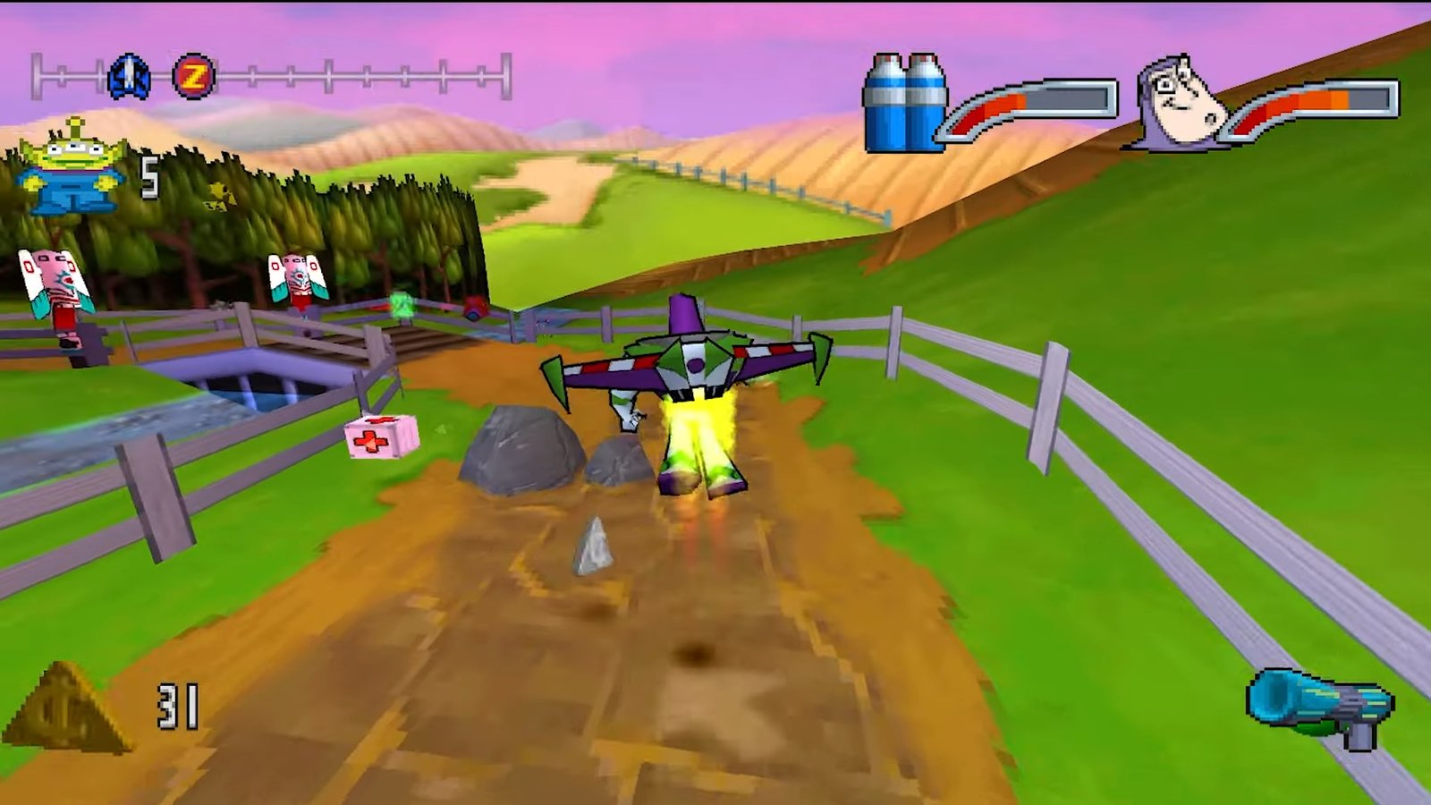 Buzz Lightyear em seu jogo de PS1, um dos jogos de PS1 traduzidos em português.