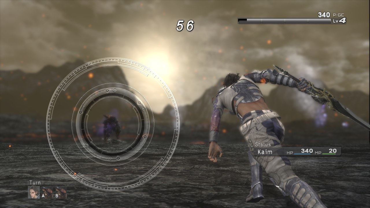 Lost Odyssey Recomp durante combate com sistema de Ring