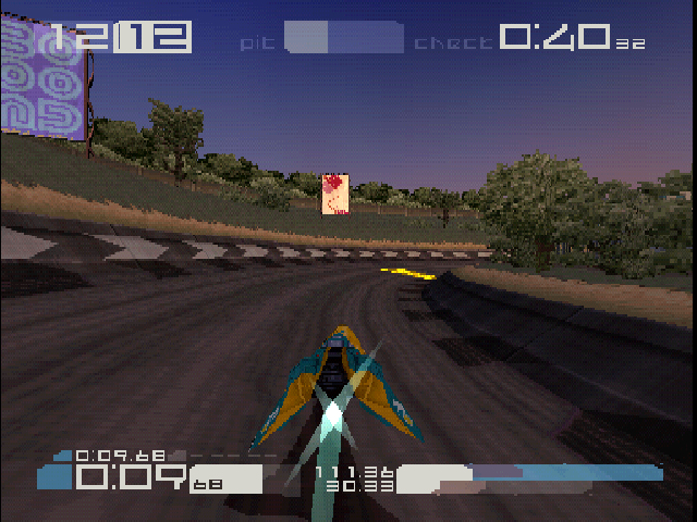 Nave antigravidade percorre uma curva em Wipeout 3 Special Edition original para PlayStation