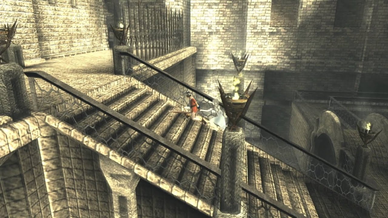 ICO no PC: Ico e Yorda em escadaria da edição HD original de PS3