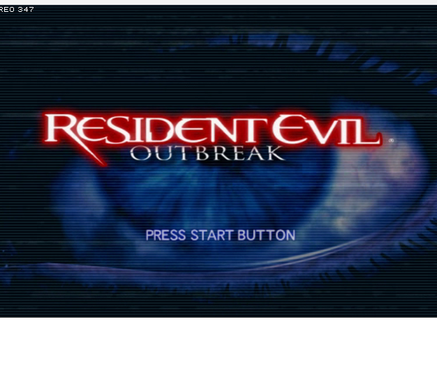 Resident Evil Outbreak: tela inicial renderizada pelo projeto REO no Windows