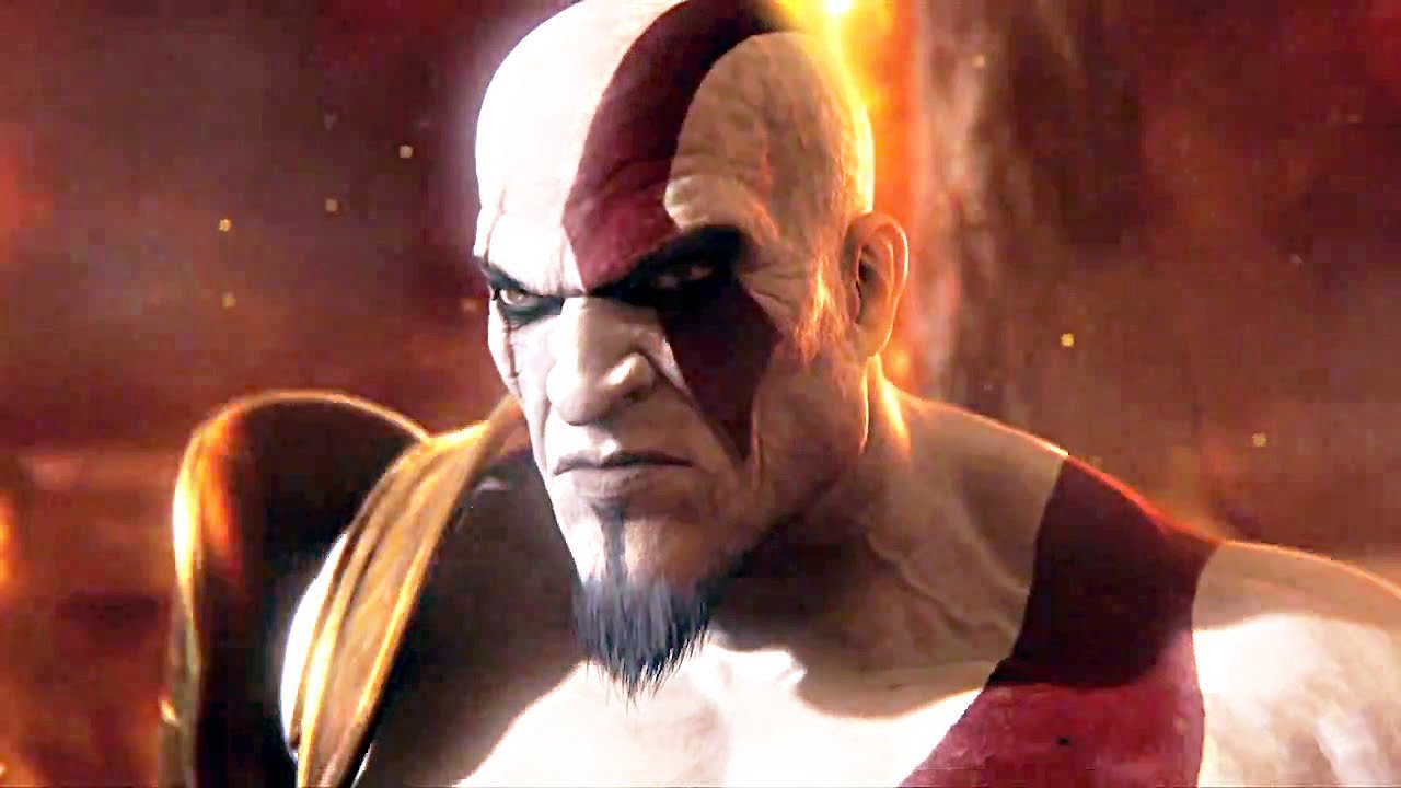 Cena de gameplay de God of War III Remastered na edição original de PlayStation 4