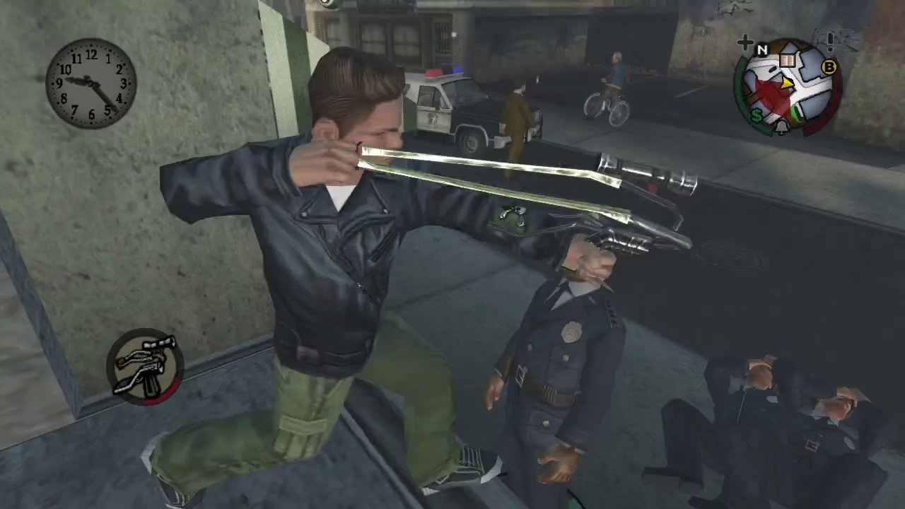 Captura de apresentação do gameplay Bully: Scholarship Edition de Xbox 360, vídeo do canal BLG; não é teste do BullyRecomp.
