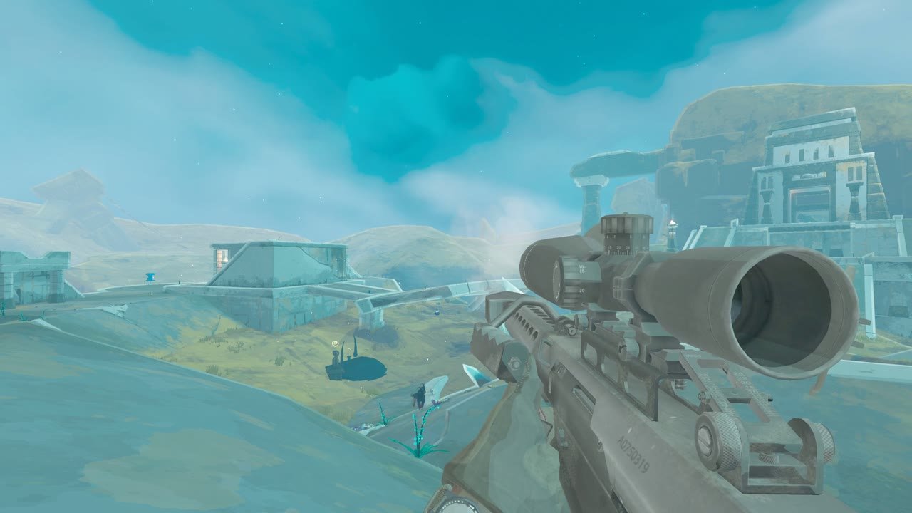 Imagem oficial do MW2xRoR2 com a arma Barrett integrada ao Risk of Rain 2.