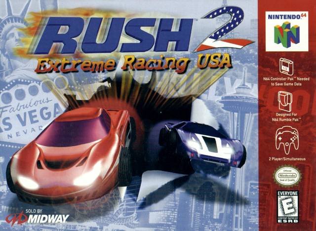 Capa de Rush 2 Extreme Racing USA, jogo usado pelo Rush 2 Recompiled