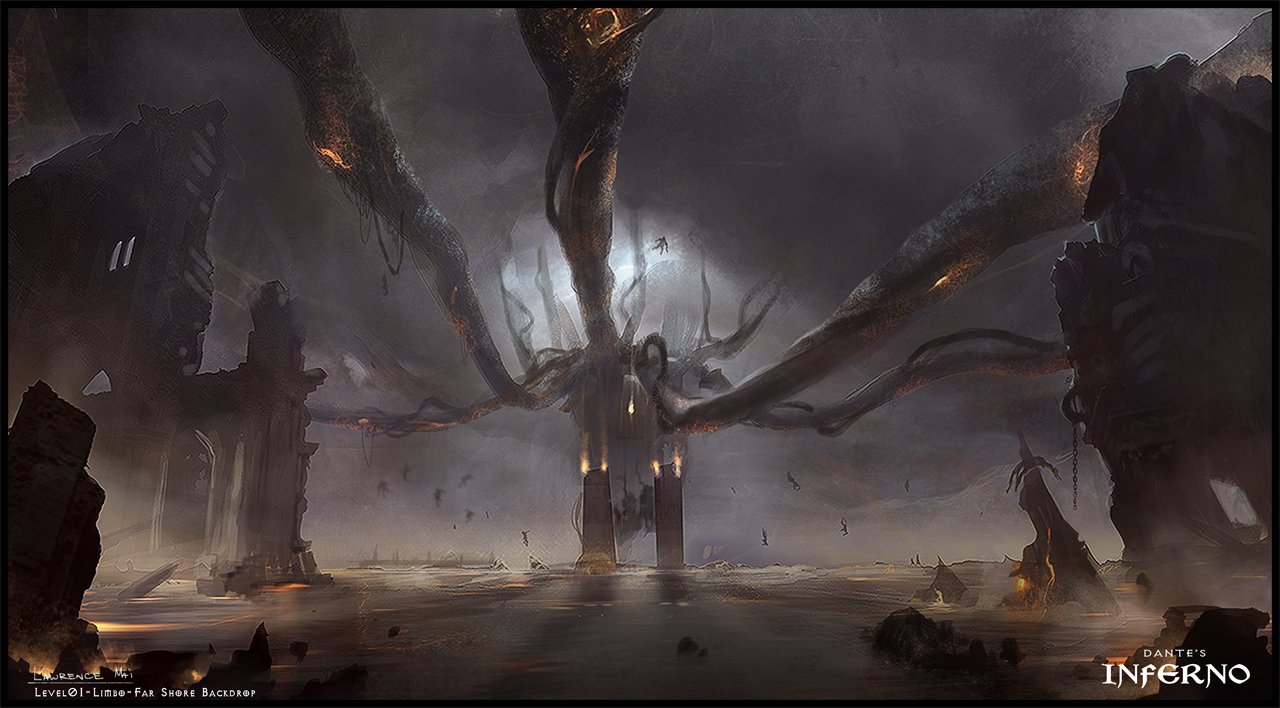 Dante's Inferno PC: arte conceitual de Limbo do jogo original, por Lawrence Mai