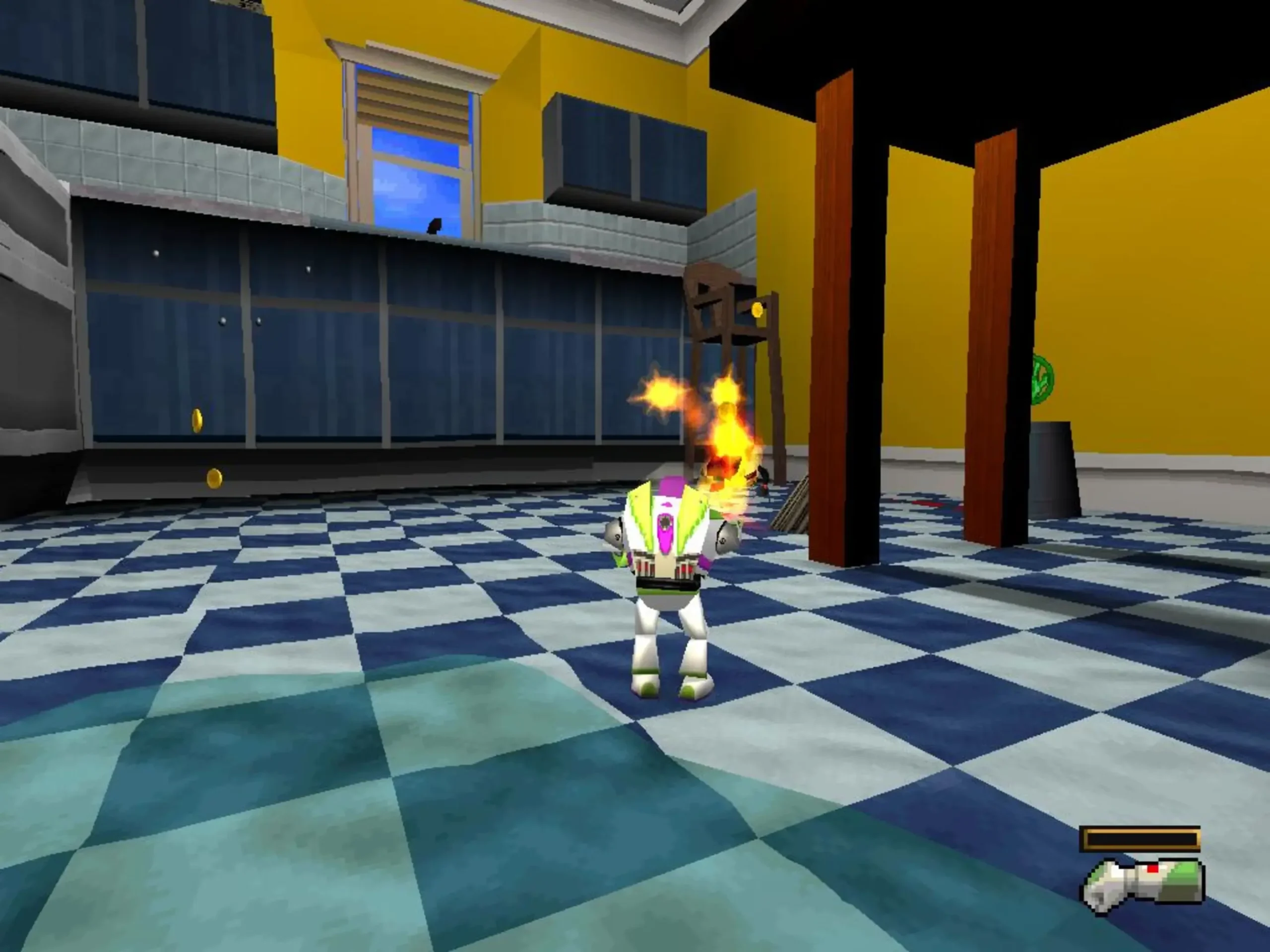 Buzz Lightyear atravessa cozinha em Toy Story 2