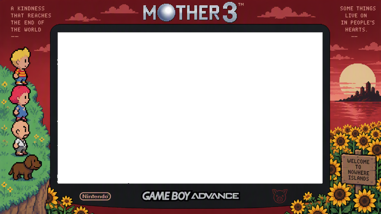 Arte horizontal do projeto Mother3Recomp, imagem ilustrativa