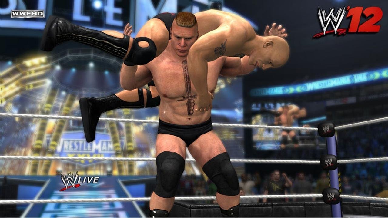 Brock Lesnar aplica golpe em WWE 12 original