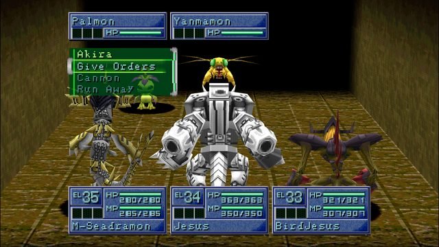 Batalha de Digimon World 2 na versão nativa para PC com interface widescreen