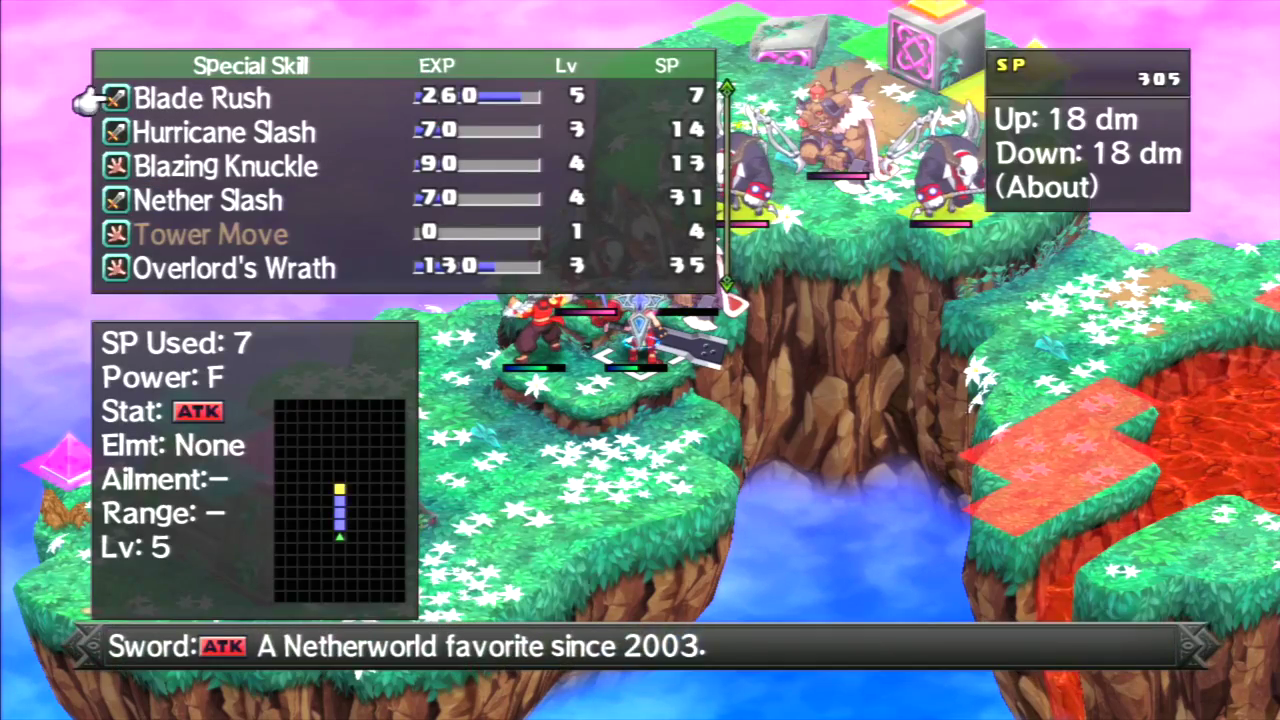 Disgaea D2 em gameplay em outro cenário de batalha no PlayStation 3