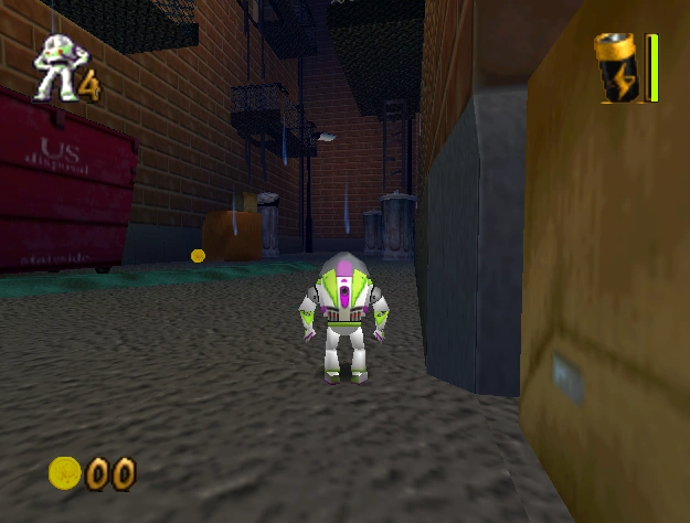 Buzz Lightyear percorre beco em Toy Story 2