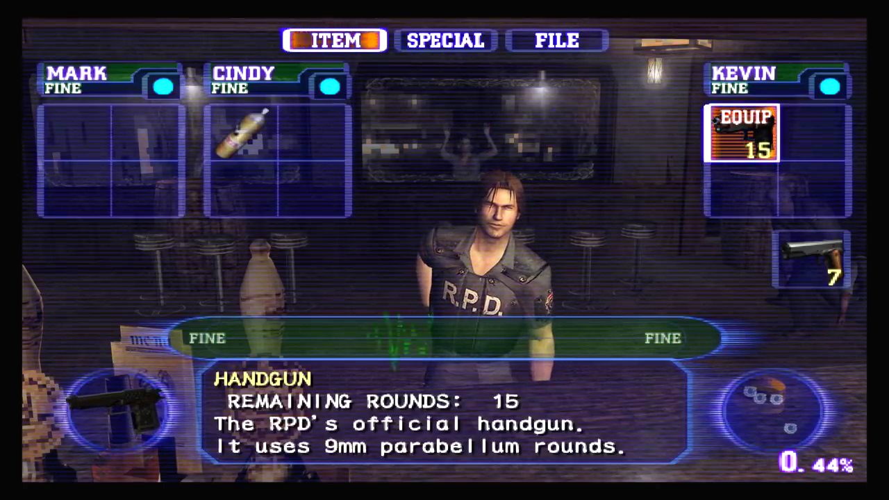 Resident Evil Outbreak original de PS2, captura contextual do jogo
