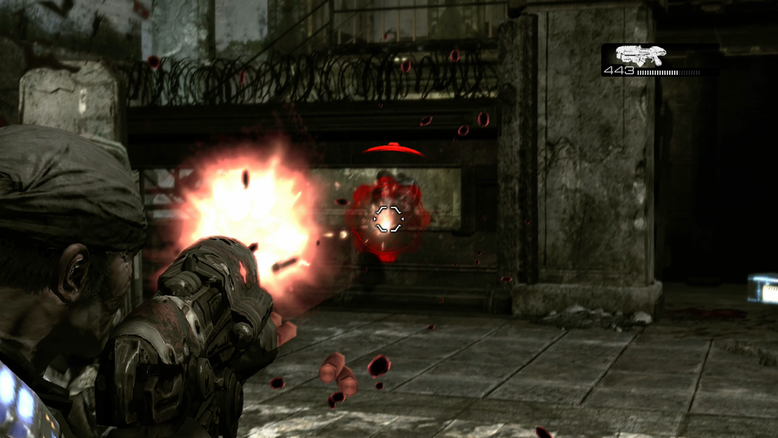 Gameplay de Gears of War no Xbox 360 como referência visual para testes do PS5X360