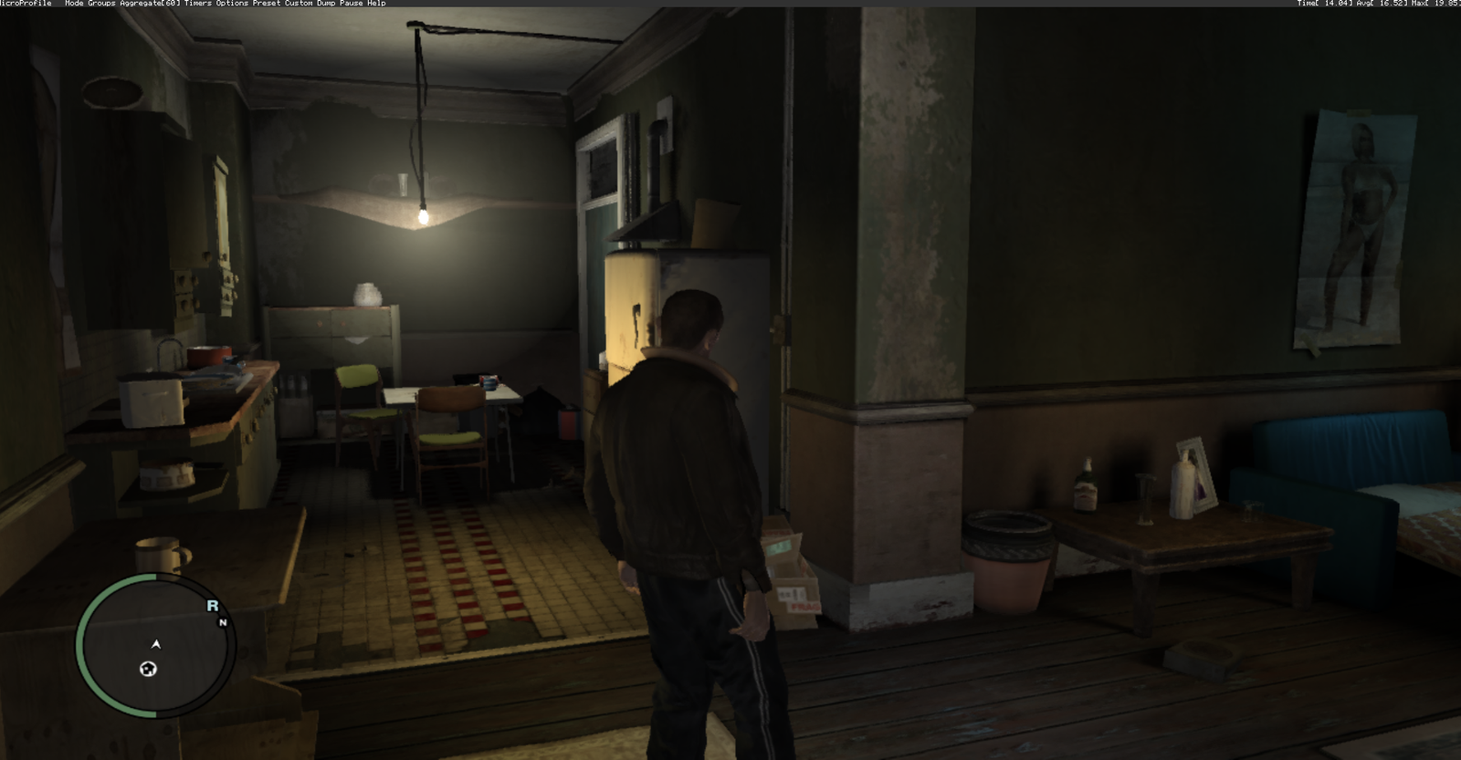 Gameplay de GTA IV no Xbox 360 como referência visual para testes do PS5X360