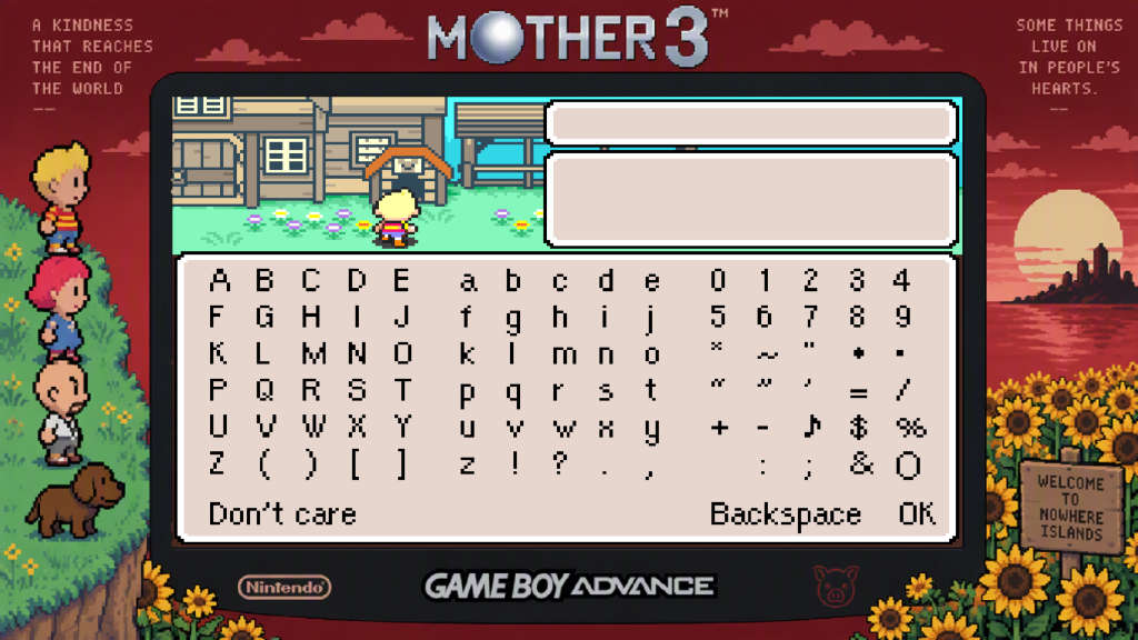 Tela de título do MOTHER 3 exibida em imagem da documentação do Mother3Recomp