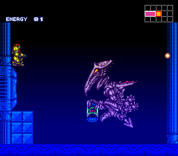 Super Metroid em C# com Samus enfrentando Ridley na Estação Ceres