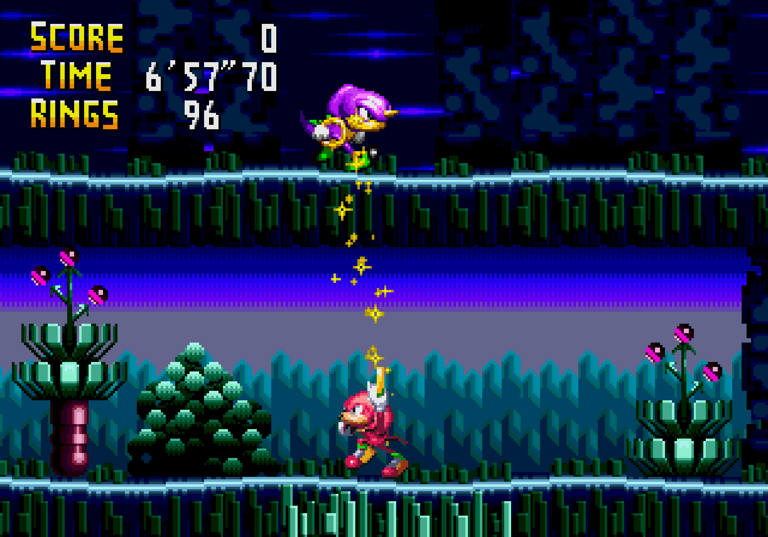 Captura de Knuckles Chaotix original, base do projeto Chaotix Recompiled