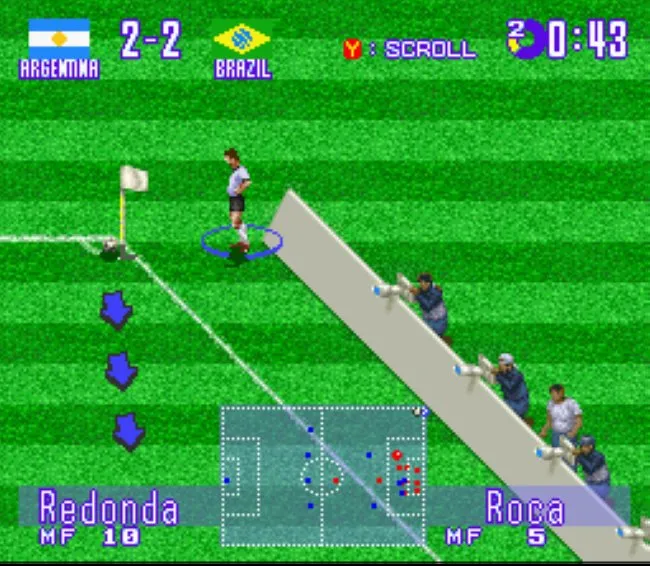 Cena de escanteio Argentina x Brasil em International Superstar Soccer Deluxe