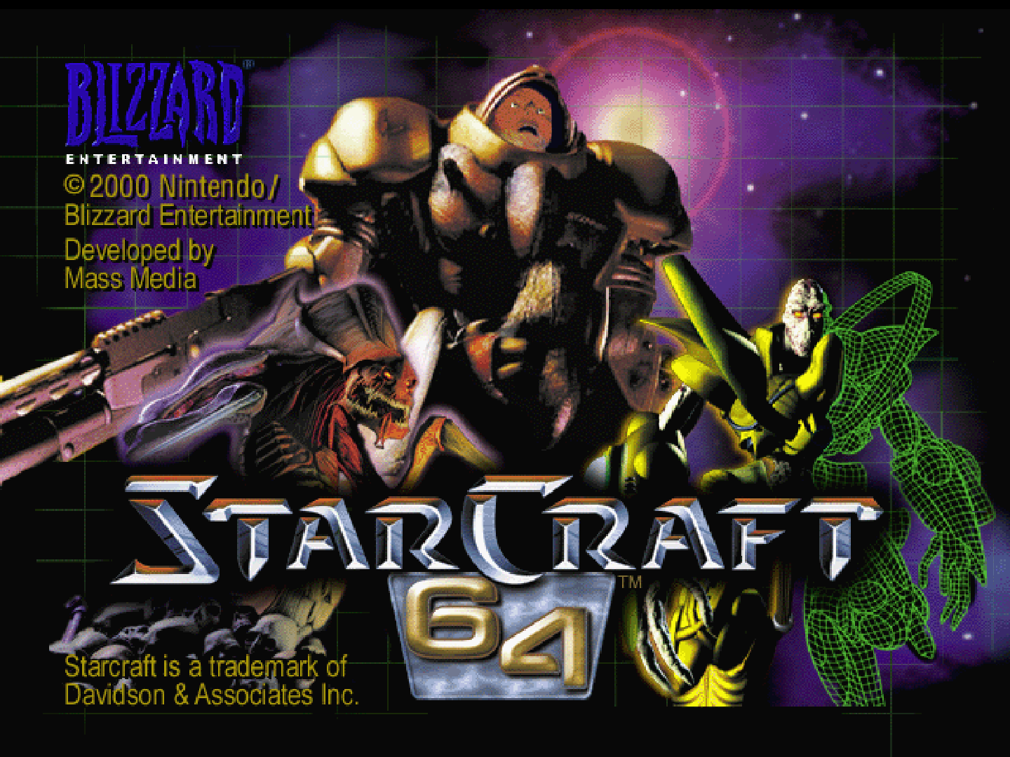 StarCraft 64 — tela de abertura da edição Nintendo 64