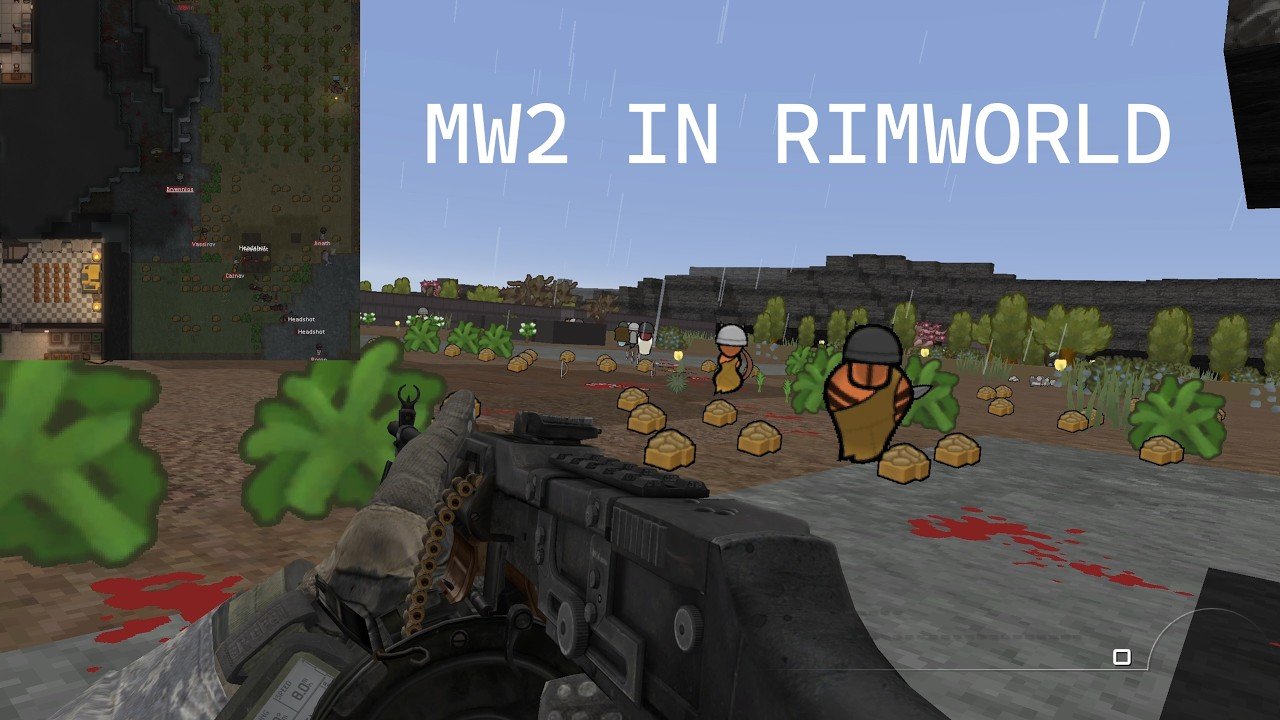 Prévia de RimWorld em primeira pessoa com a colônia como minimapa