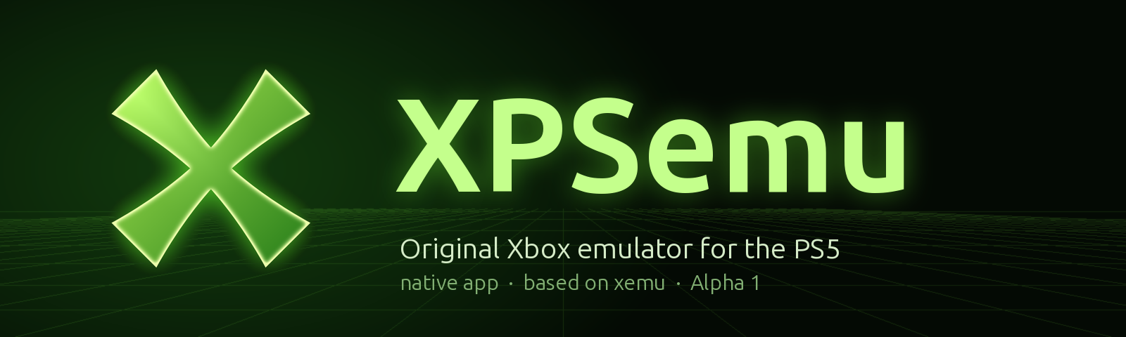 Banner oficial do XPSemu Alpha 1, projeto que leva a emulação do Xbox original ao PlayStation 5